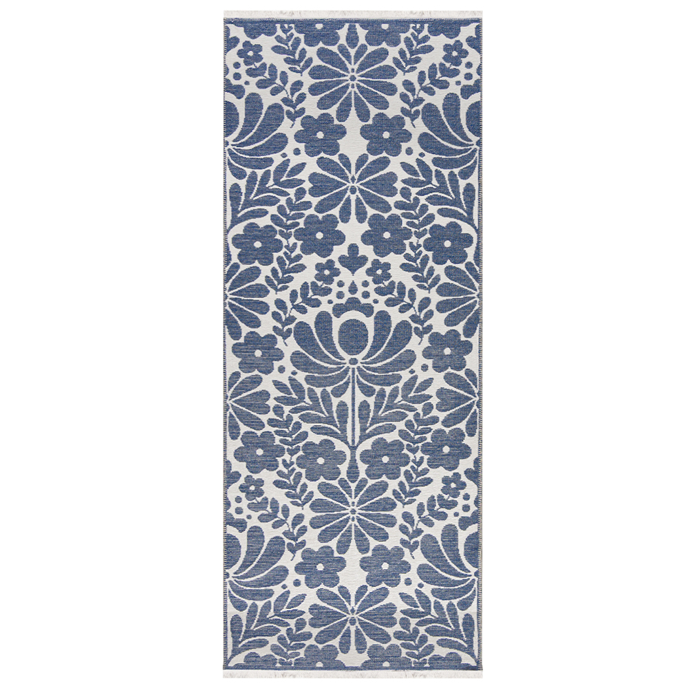 Moderner Doppelseitiger Teppich - Amalfi Petalo - cremefarben, marineblau