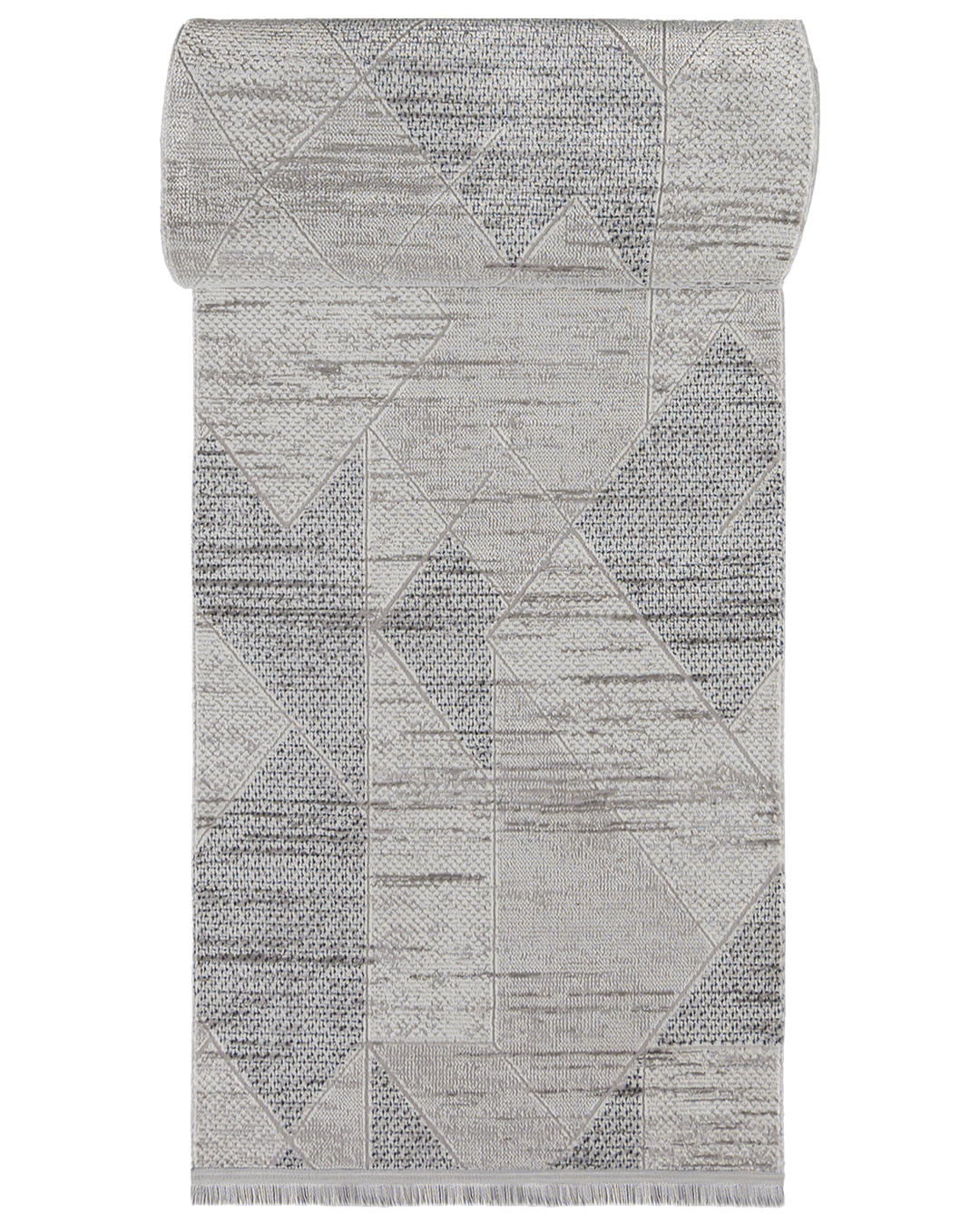 Moderner Teppich mit Fransen – Bari Filo Blu – grau, blau