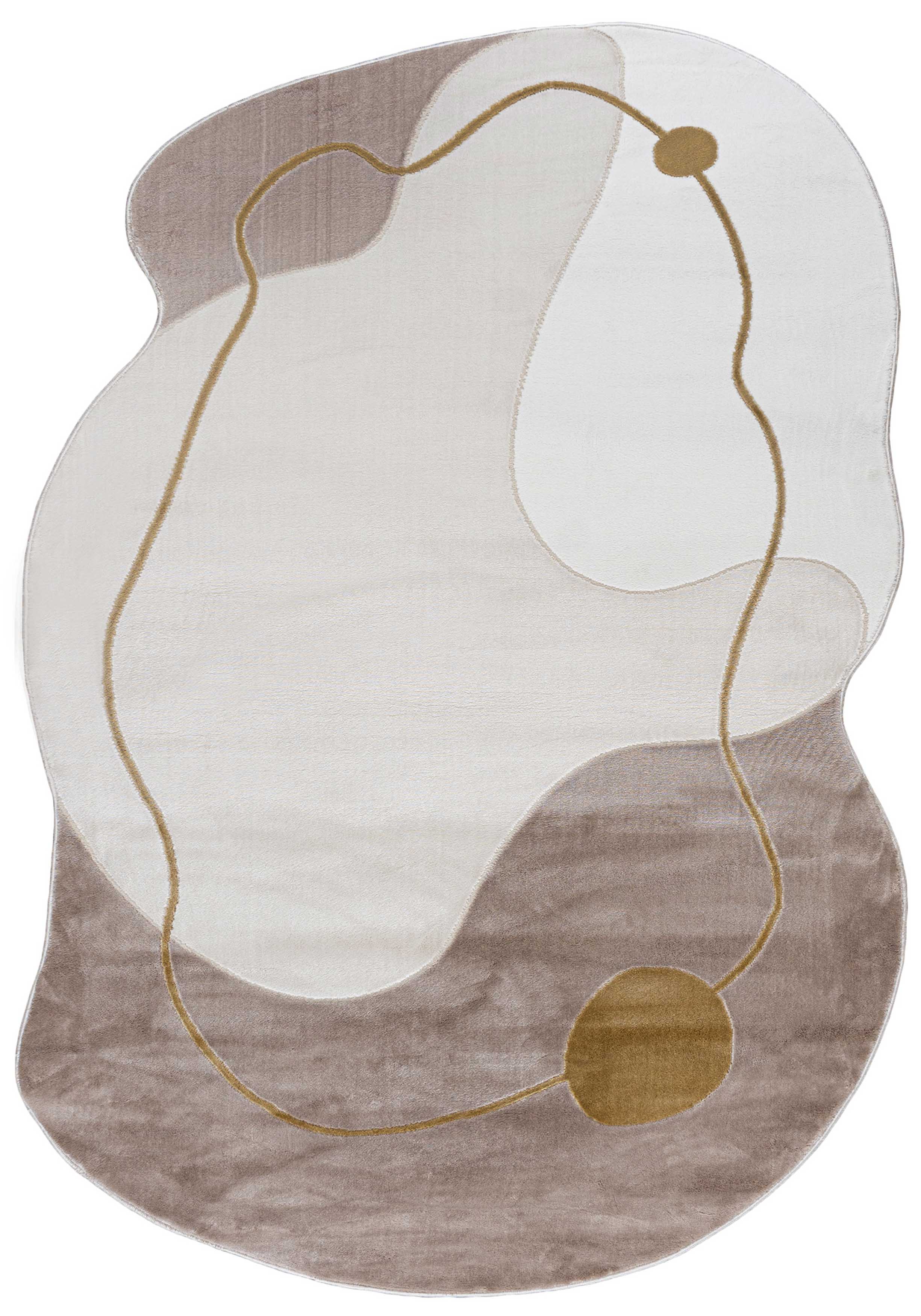 Teppich 7708A SILALUX - modern, unregelmäßig, beige, weiß, ecru, cremefarben