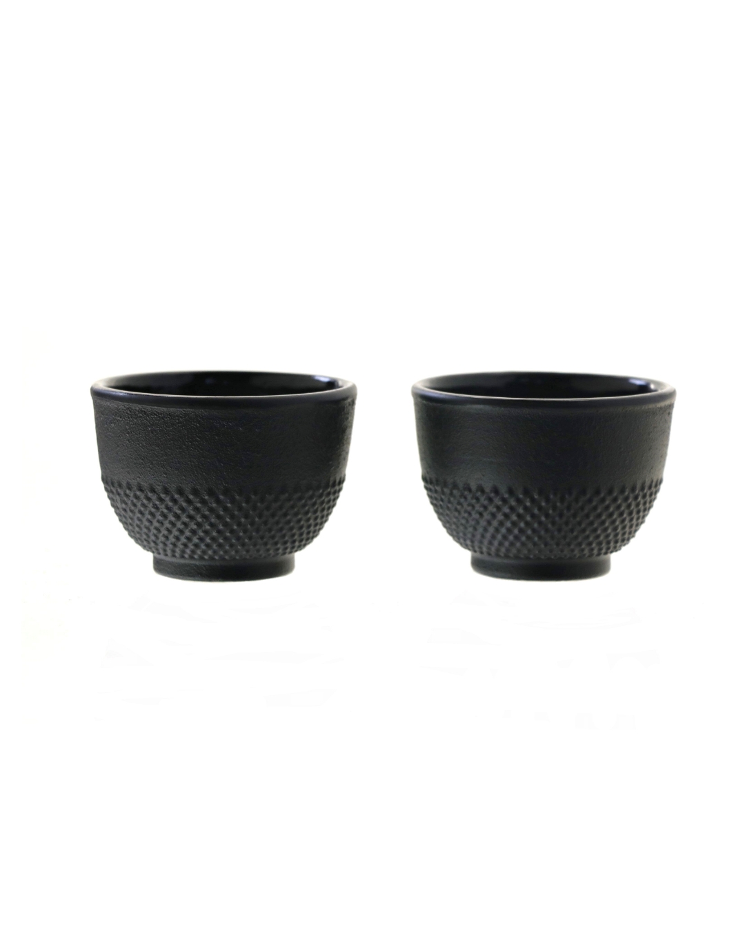 Gusseiserne Teetassen, japanische Tassen im 2er-Set – Infuso Sorsa – orientalisch, schwarz