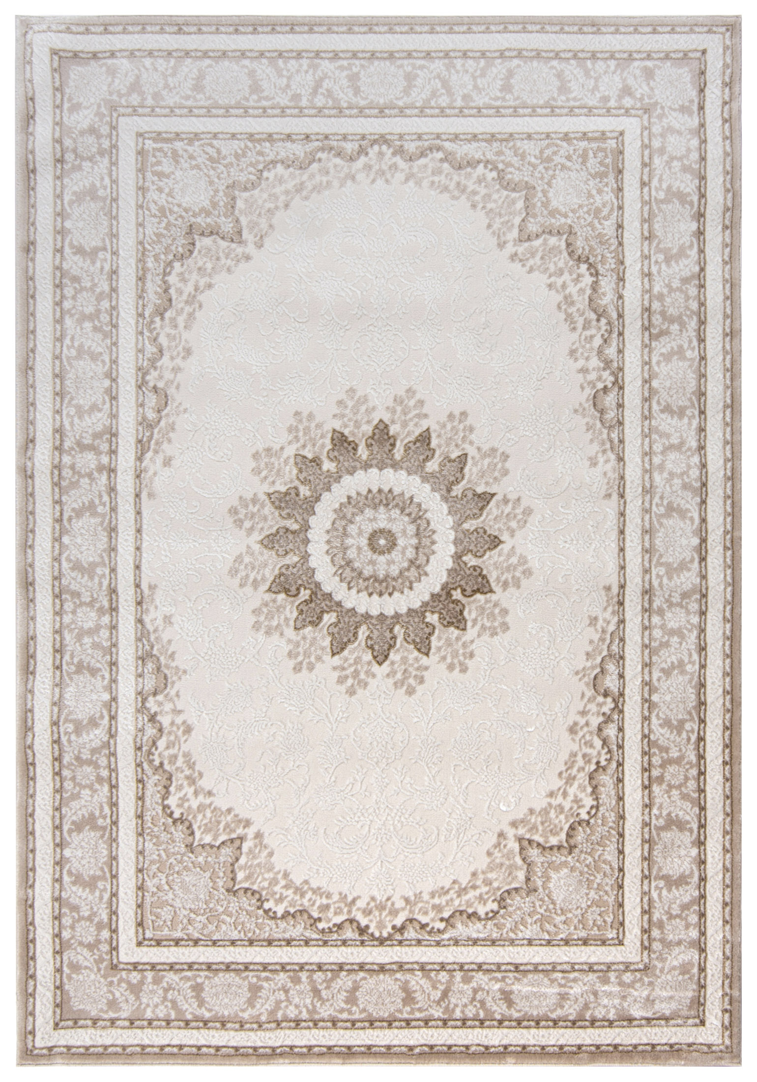 Traditioneller zweistöckiger Teppich HERA TP58E – Creme, Beige